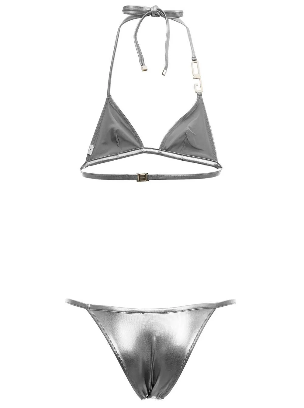 Logo Plaque Halterneck Bikini Set