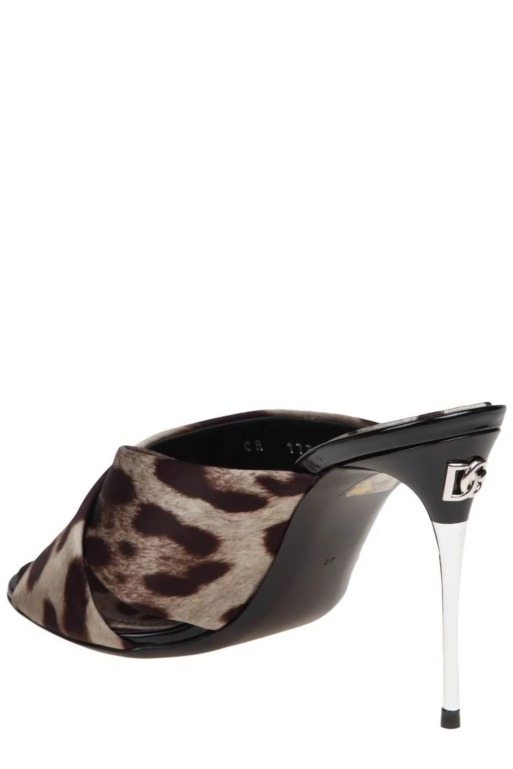 Leopard-Printed Satin Mules