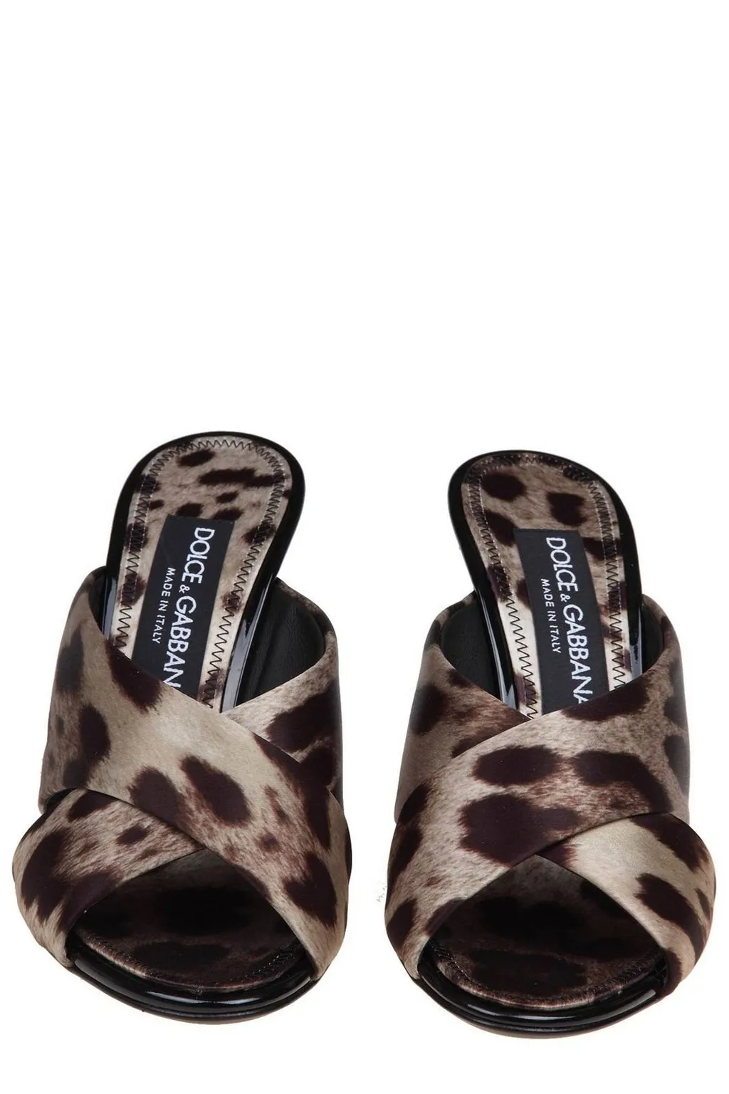 Leopard-Printed Satin Mules
