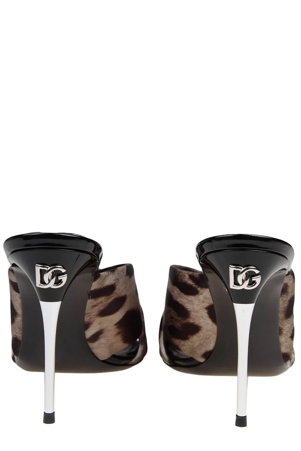 Leopard-Printed Satin Mules