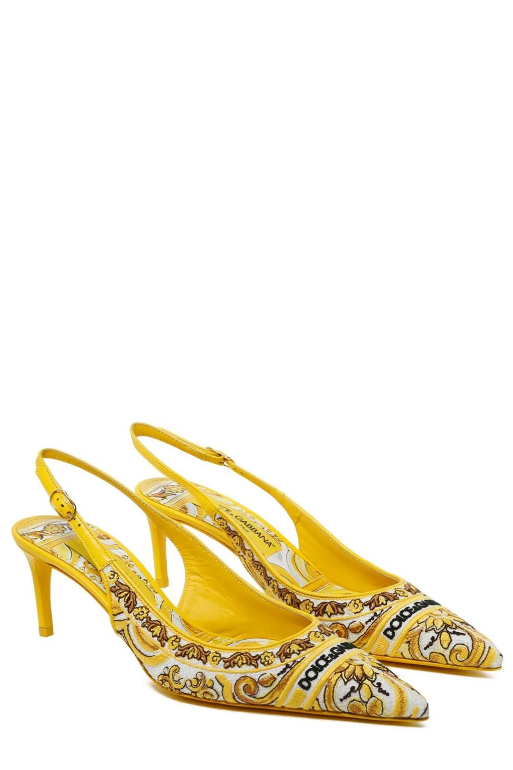 Majolica Embroidered Slingback Pumps