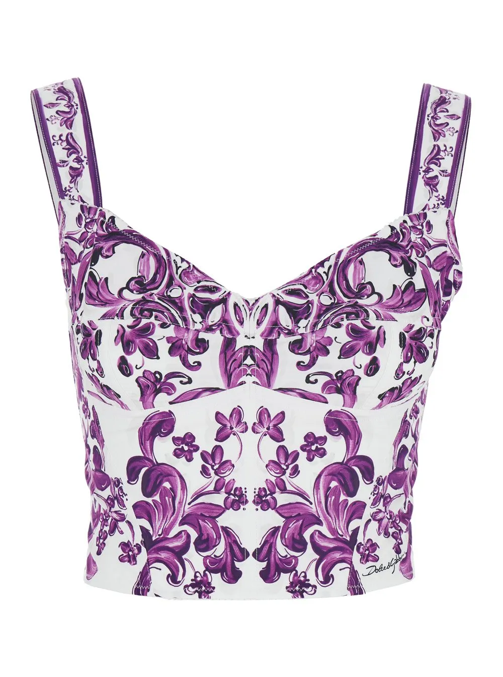 Majolica Printed Cropped Top