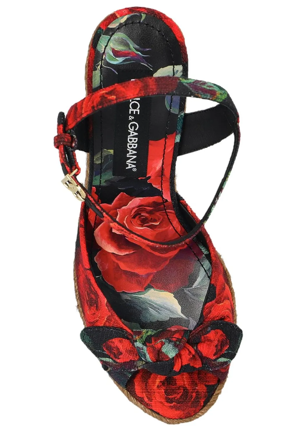Floral Motif Wedge Sandals