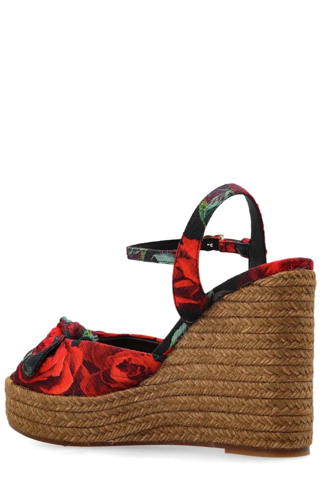Floral Motif Wedge Sandals