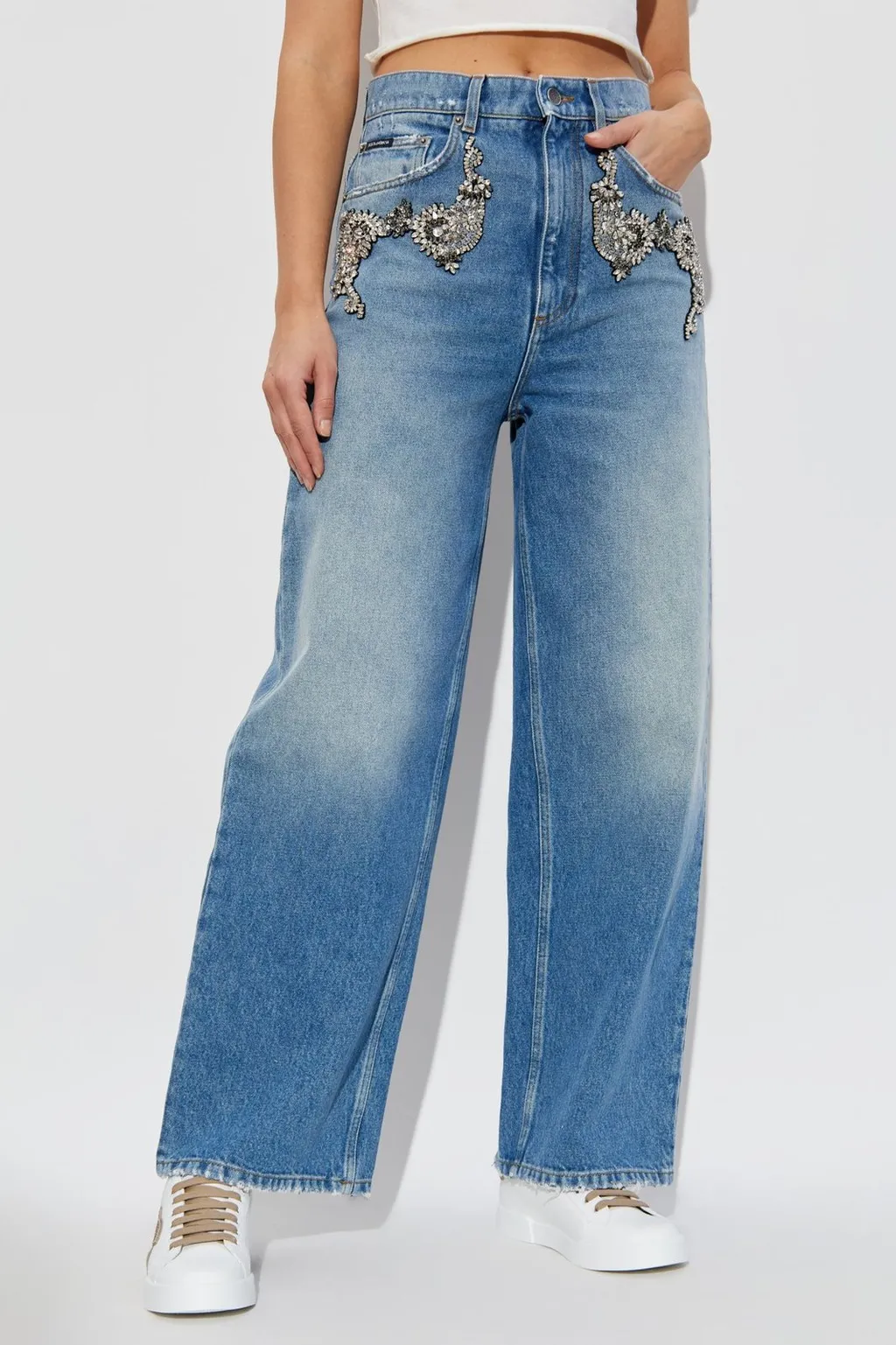 Embellished Low-Waist Jeans
