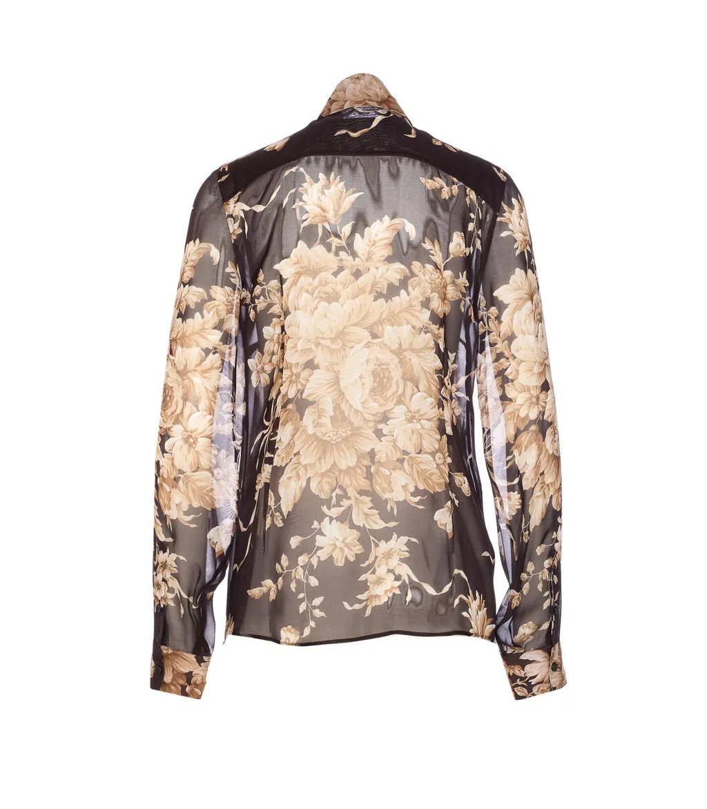 Rose Printed Chiffon Shirt