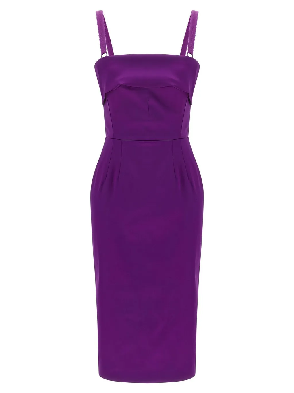 Folded Edge Sleeveless Midi Dress