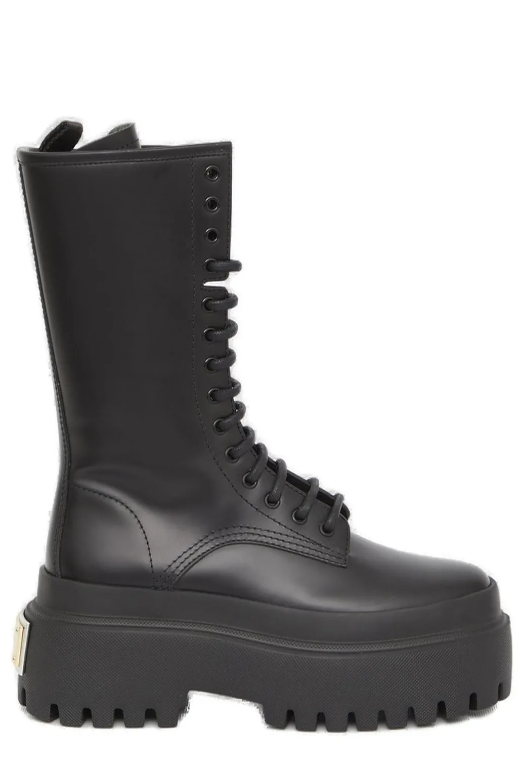 Logo Plate Lace-Up Boots