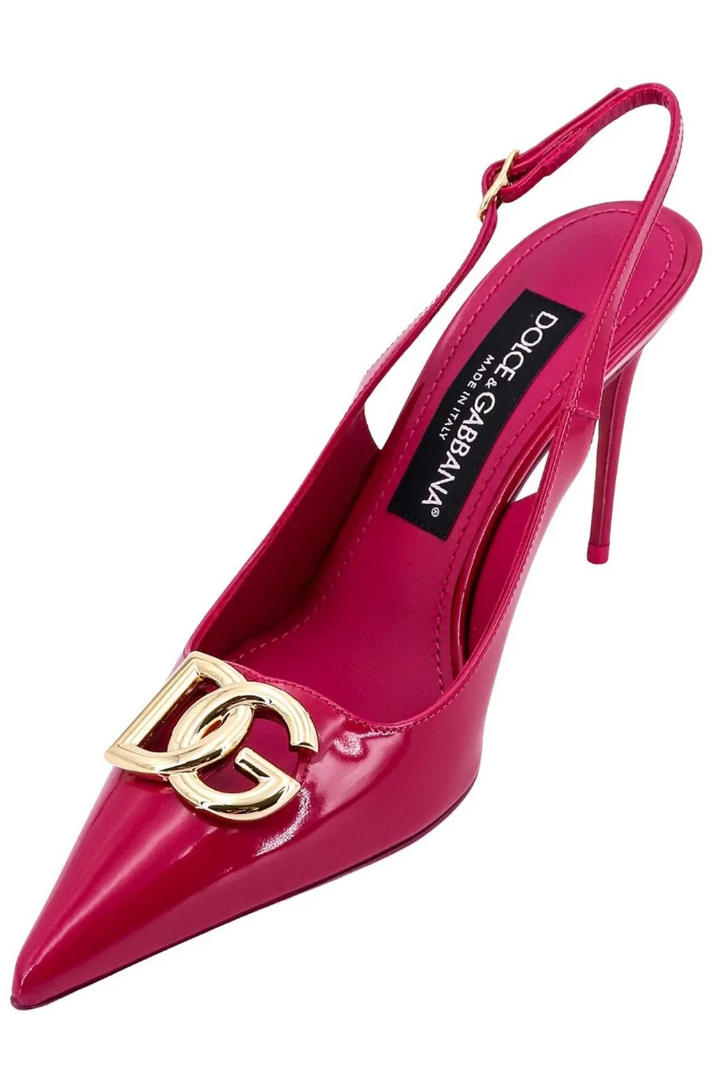 Logo Plaque Pointed Toe Slingback Pumps