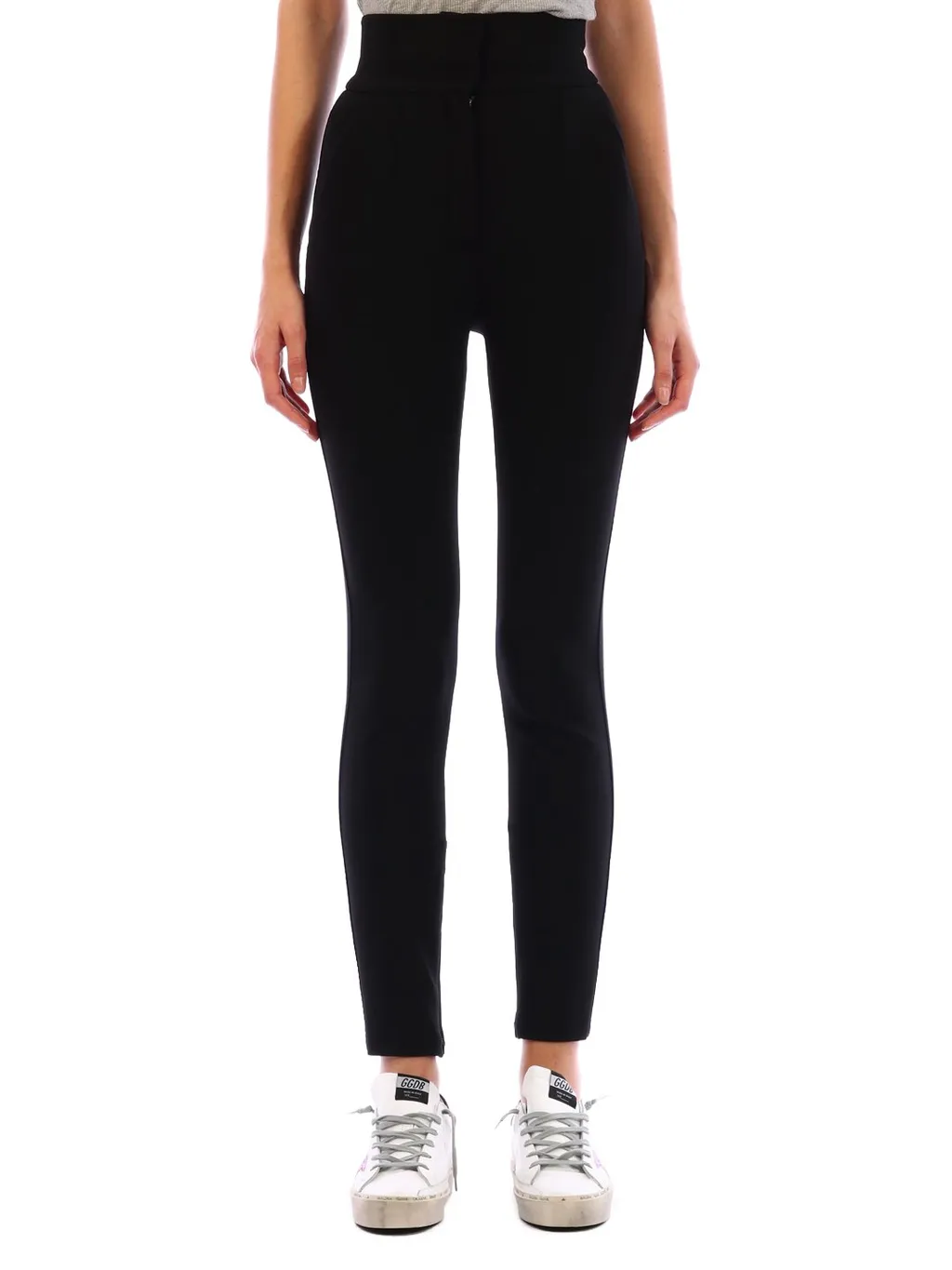 High-Waisted Slim-Fit Trousers