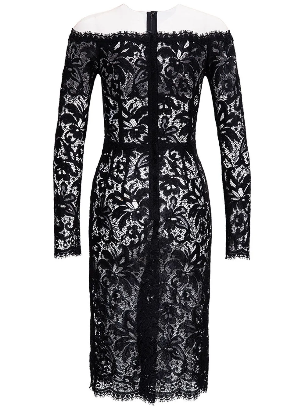 Floral Lace Long-Sleeve Dress