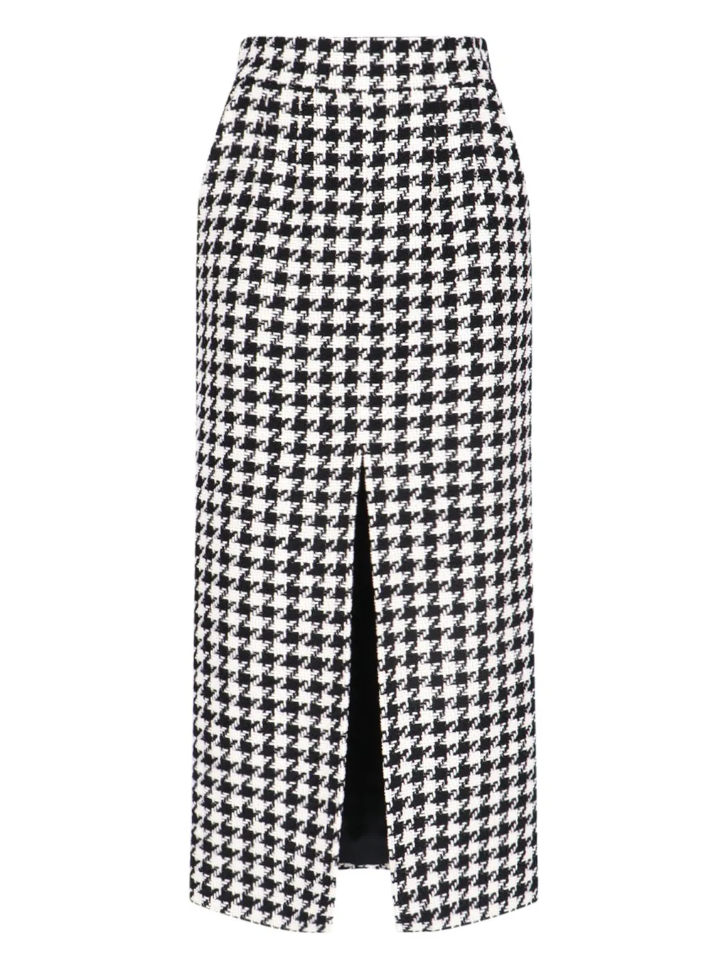 Houndstooth Printed Midi Skirt
