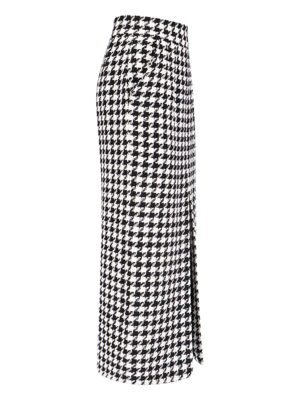 Houndstooth Printed Midi Skirt