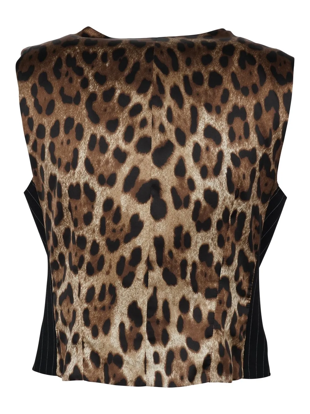 Leopard Printed Striped Gilet