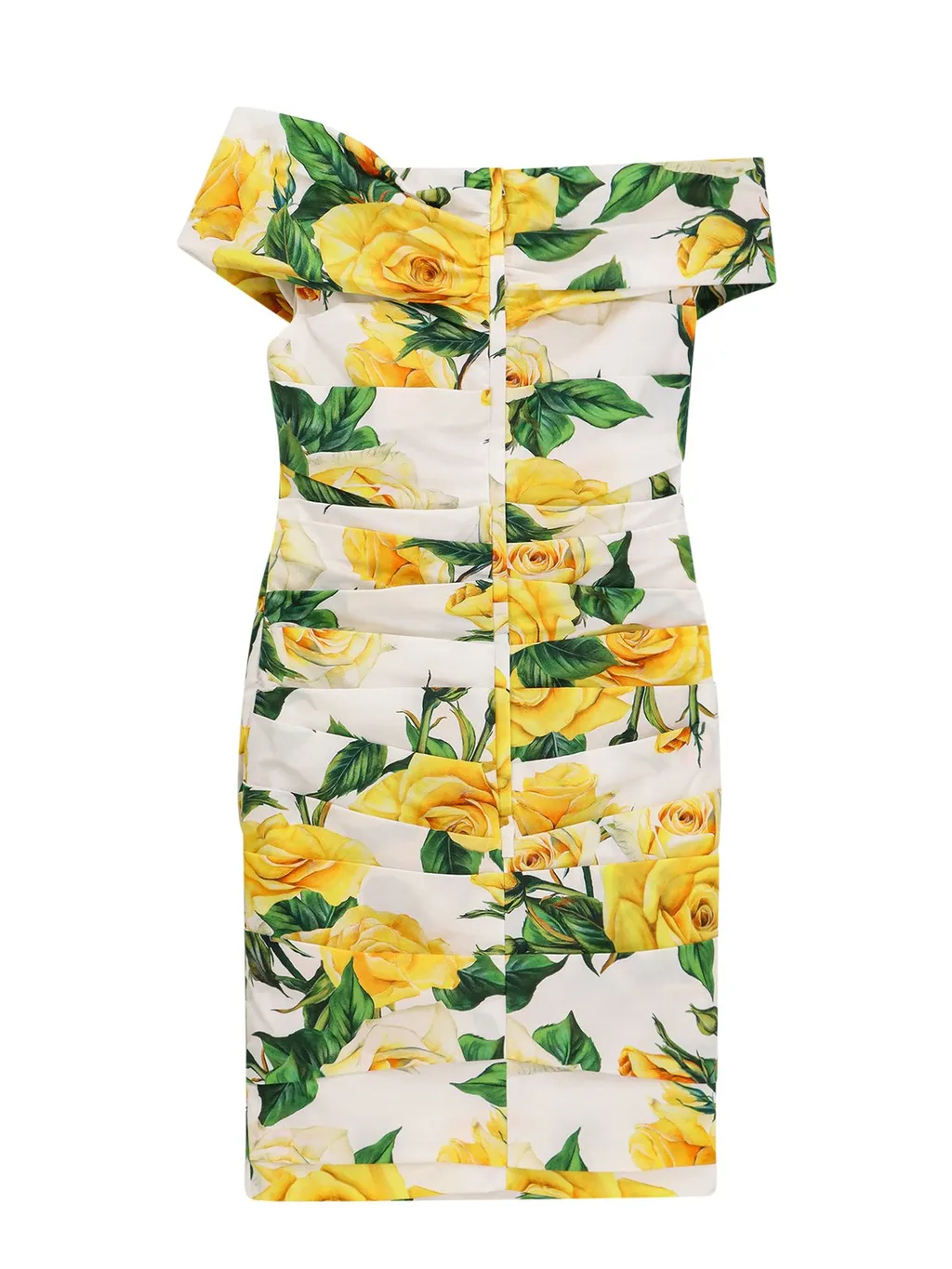 Rose Printed Short Draped Mini Dress