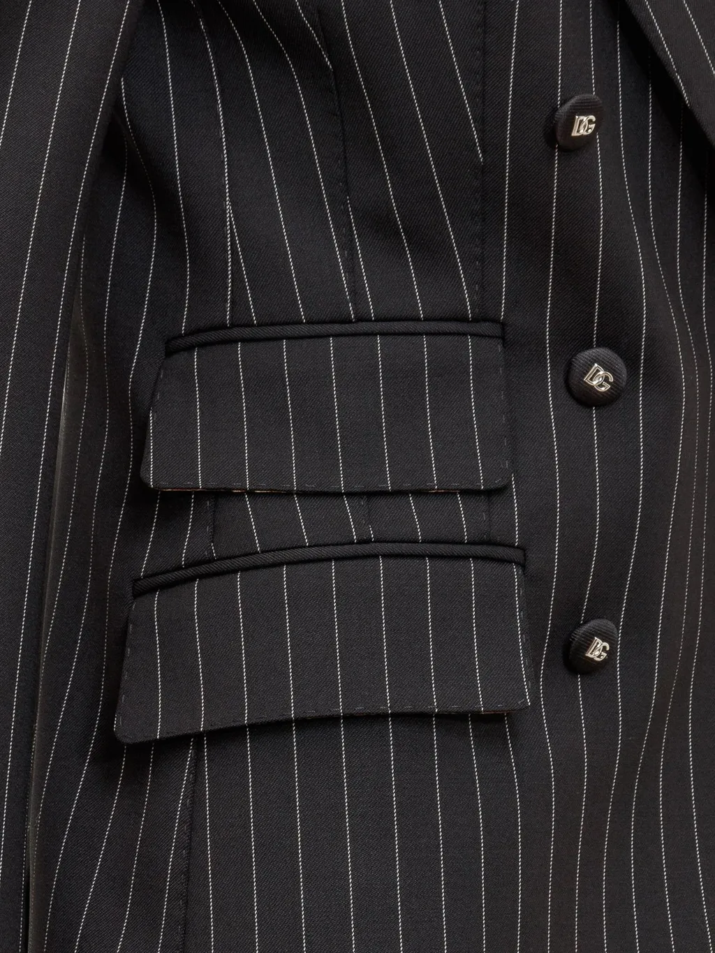 Striped Double-Breasted Tailored Blazer