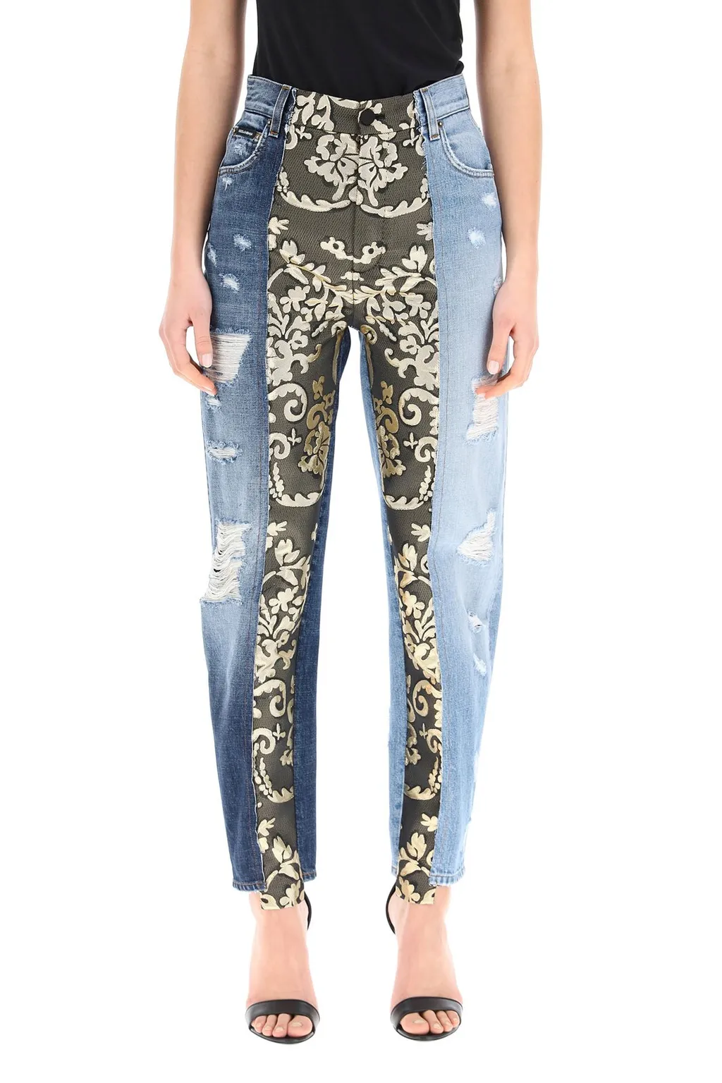 Patchwork Distressed Jeans