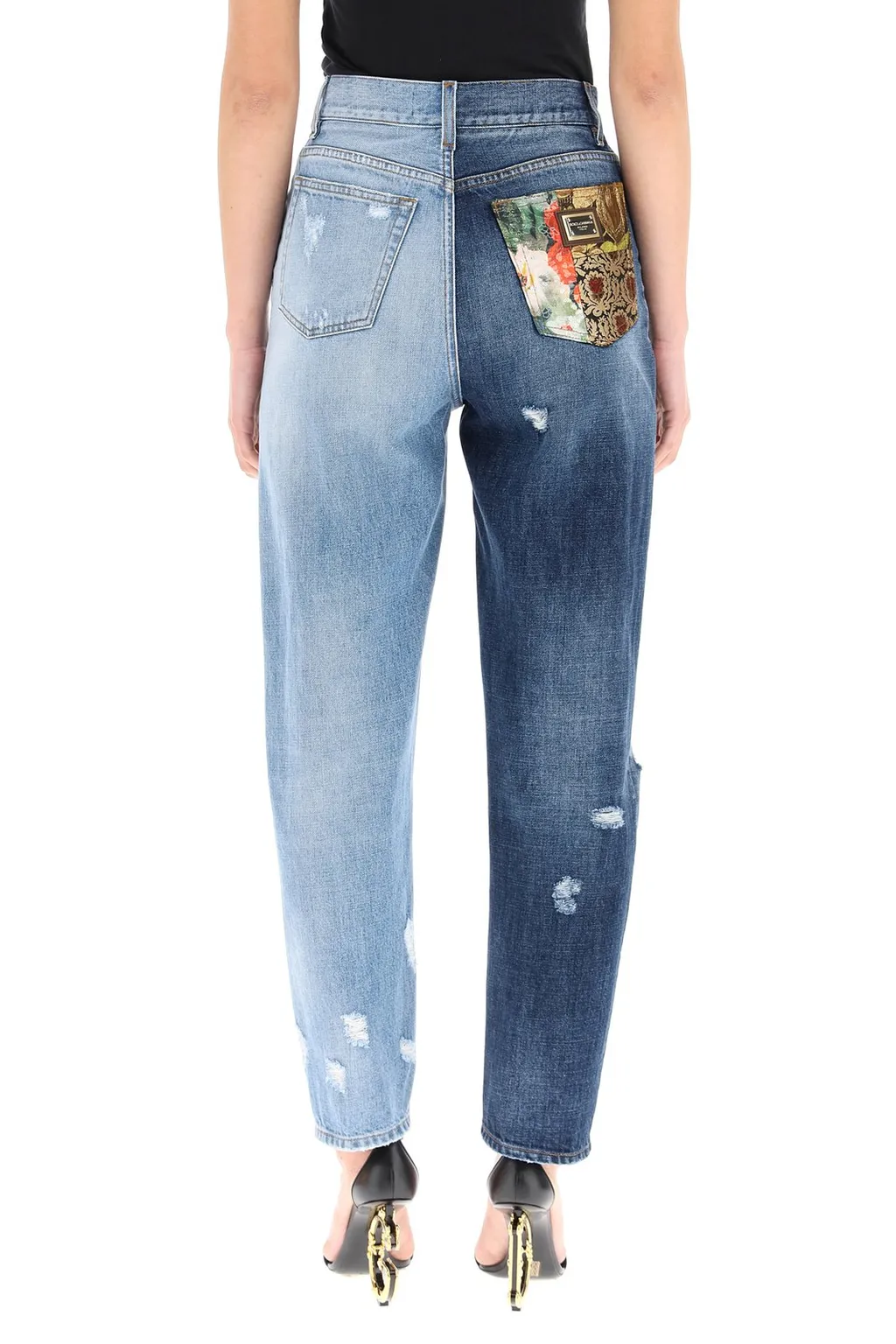 Patchwork Distressed Jeans