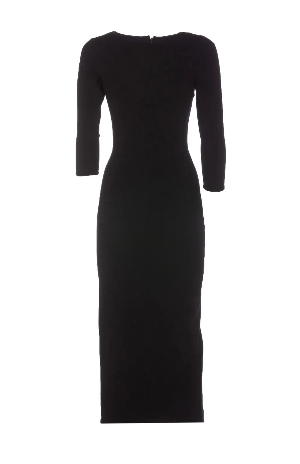 Logo Plaque Scoop Neck Midi Dress