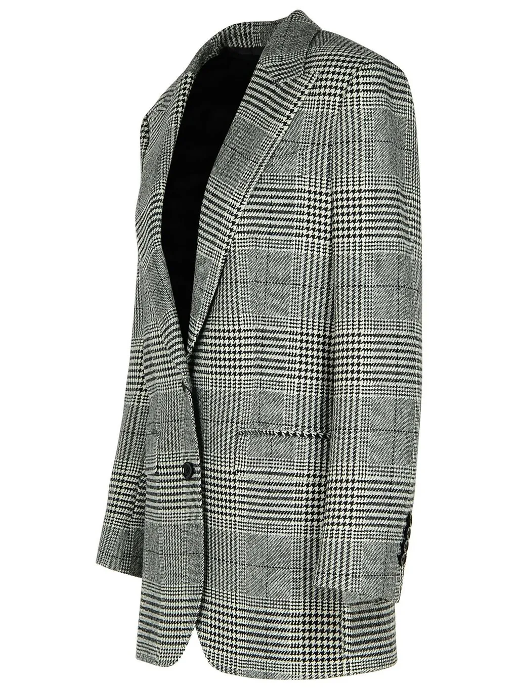 Single-Breasted Glen Plaid Jacket