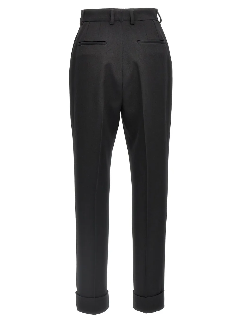 Turned-Up Hem Tailored Trousers
