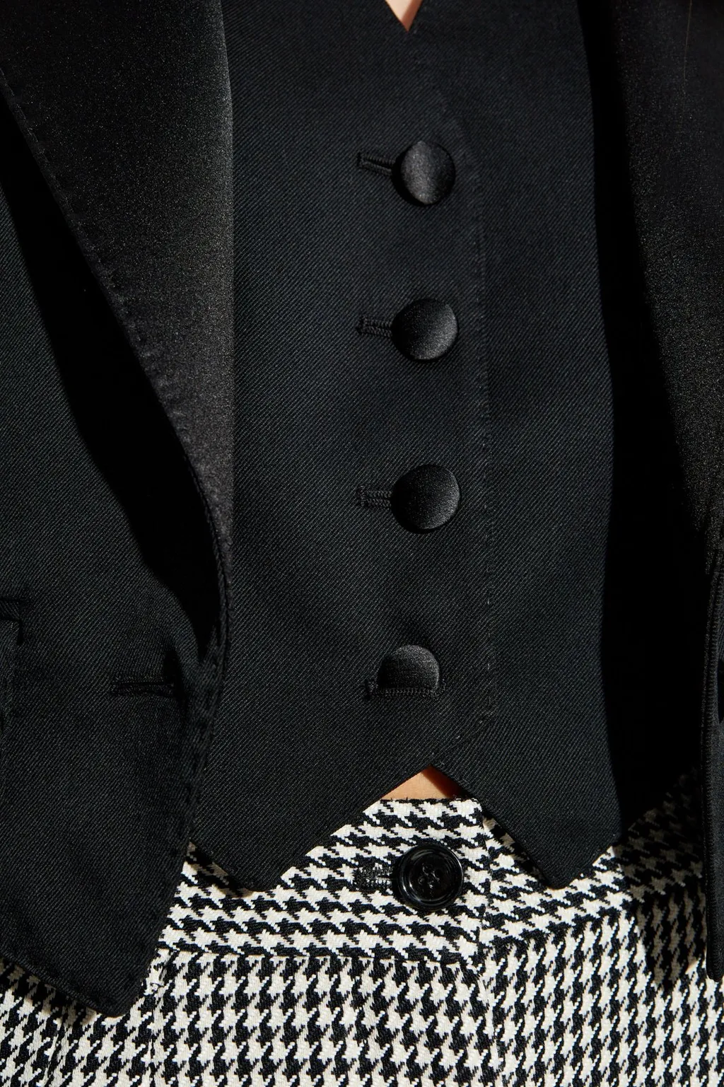 Cropped Gabardine Tuxedo Jacket