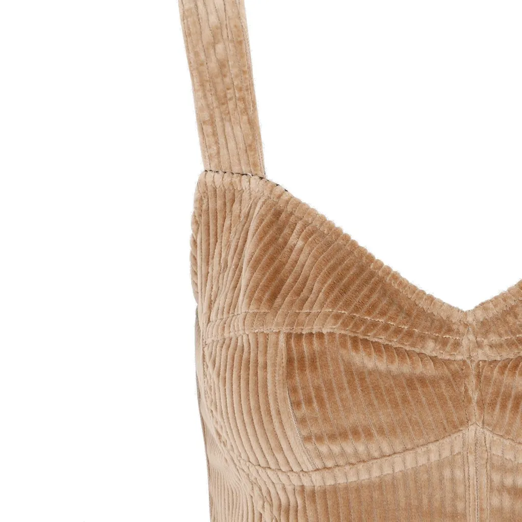 Bustier-Style Cropped Corduroy Top
