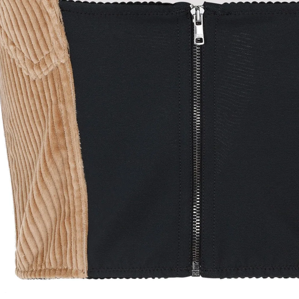 Bustier-Style Cropped Corduroy Top