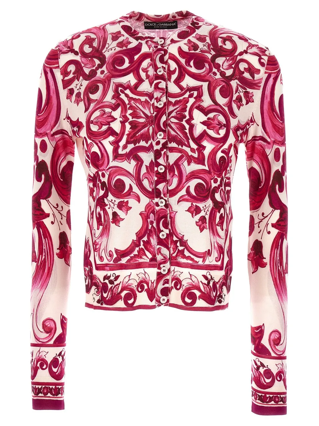 Majolica Print Button-Up Top