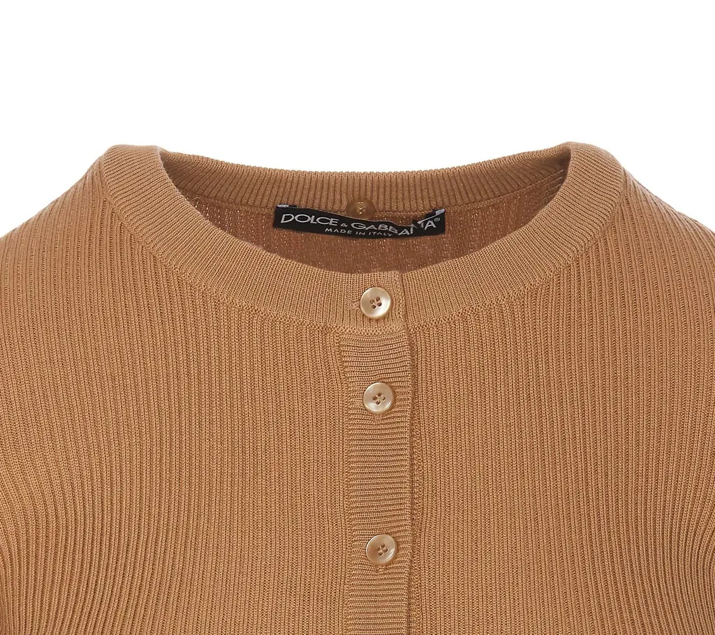 Button-Up Roll-Neck Cardigan