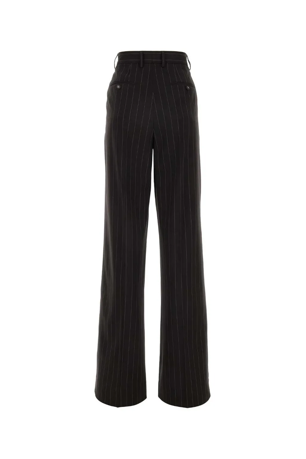 High-Waist Pinstripe-Printed Wide-Leg Trousers