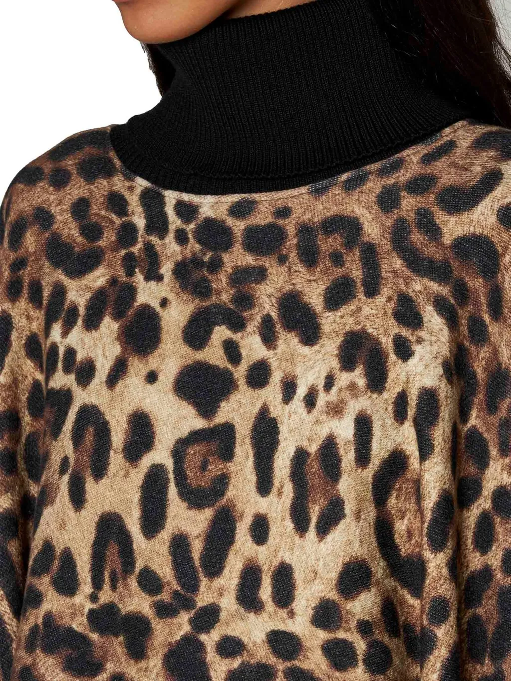 Leopard Printed Fringed Poncho