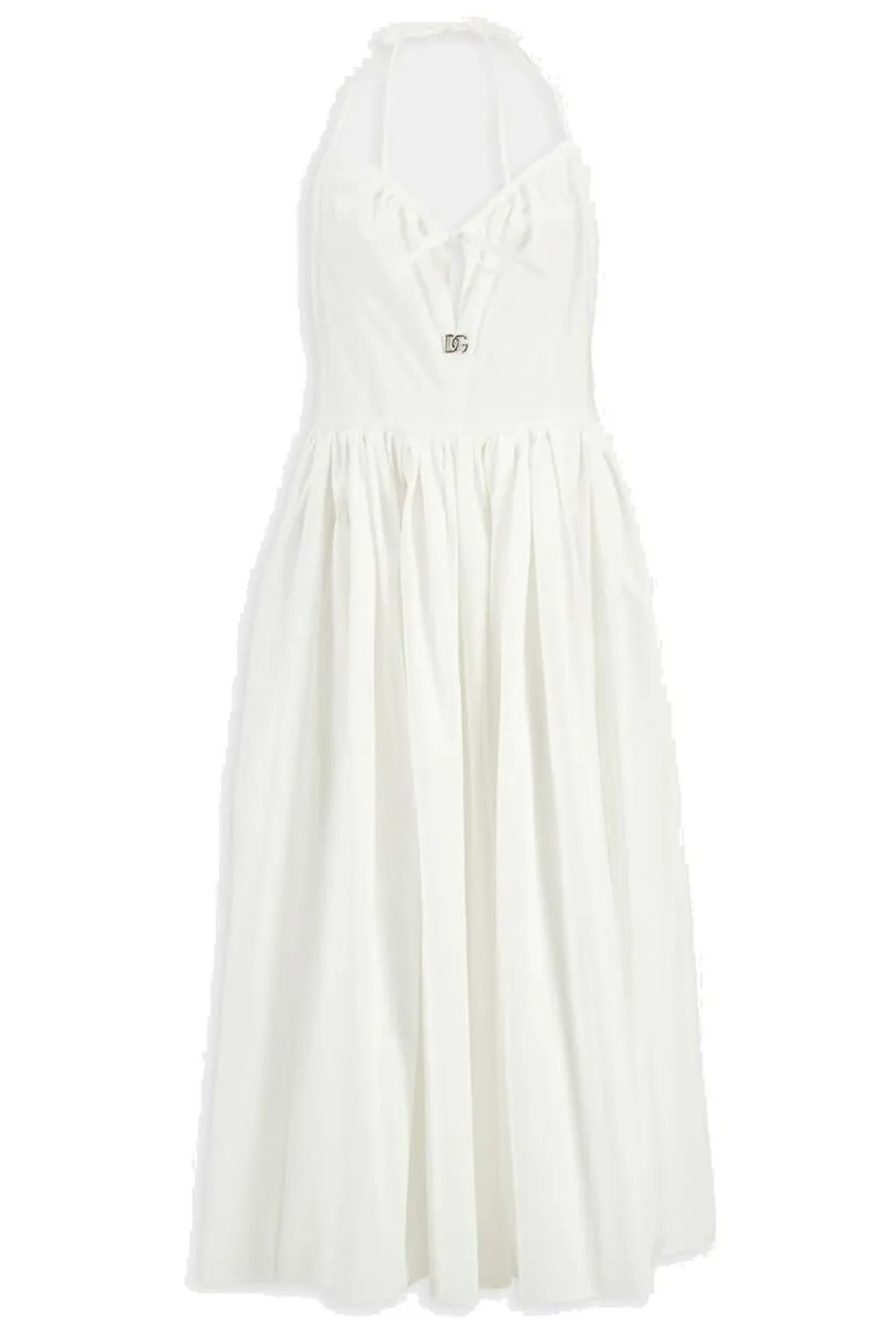 Logo Plaque Drawstring Midi Dress