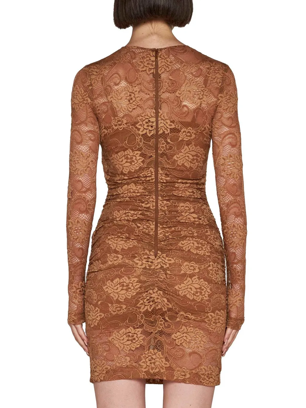 Lace Semi Sheer Mini Dress
