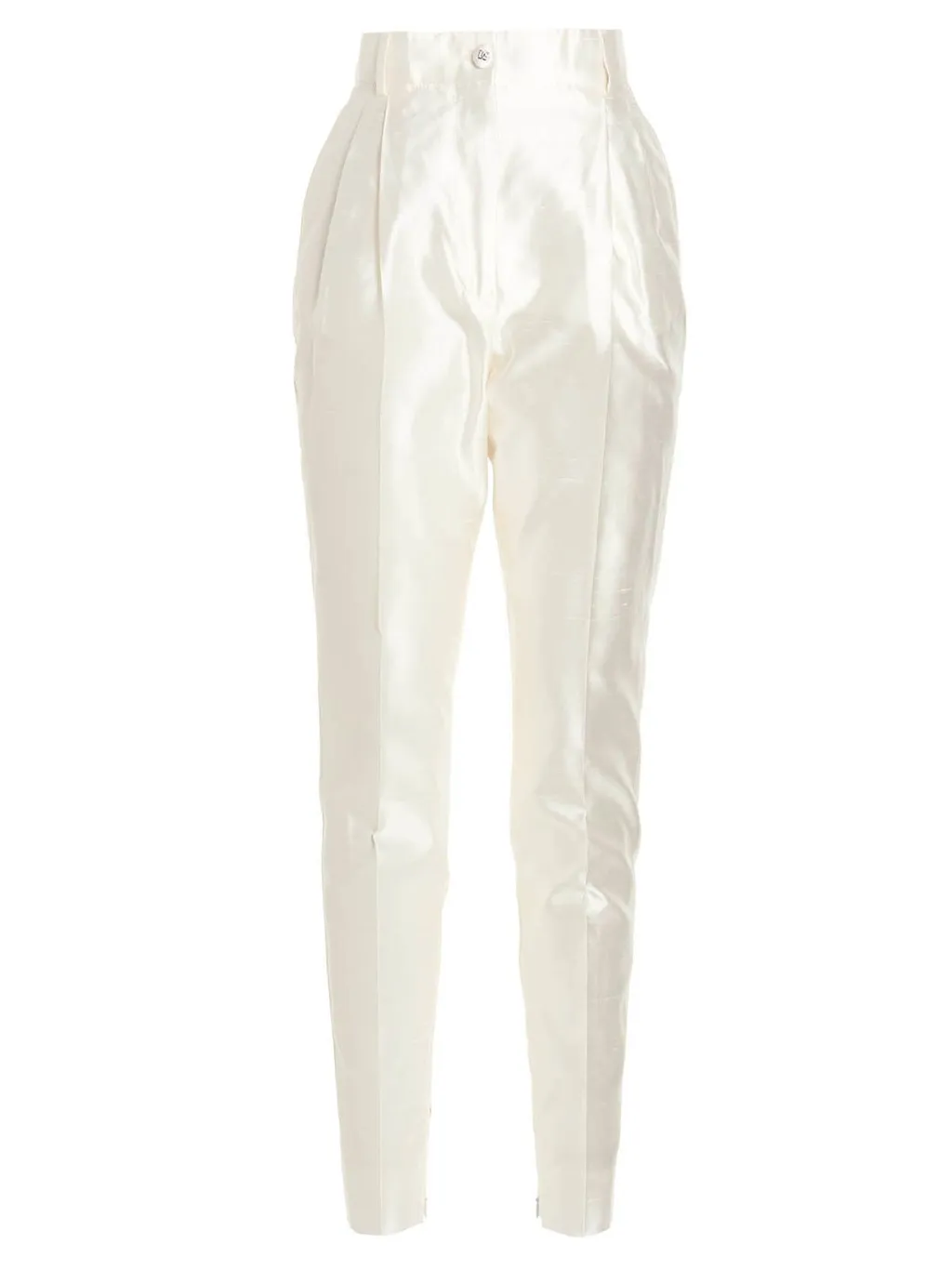 Dg Button High-Waisted Pencil Trousers