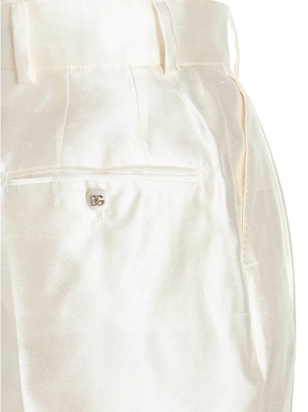 Dg Button High-Waisted Pencil Trousers