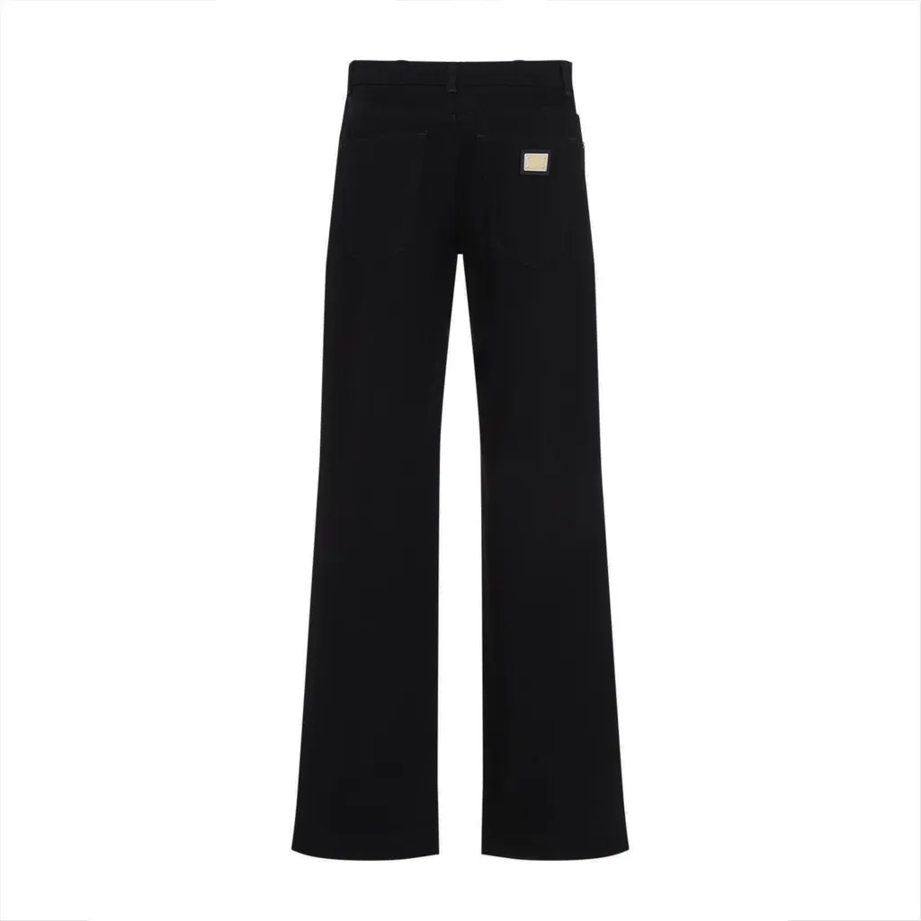 Logo Plaque Straight Leg Jeans