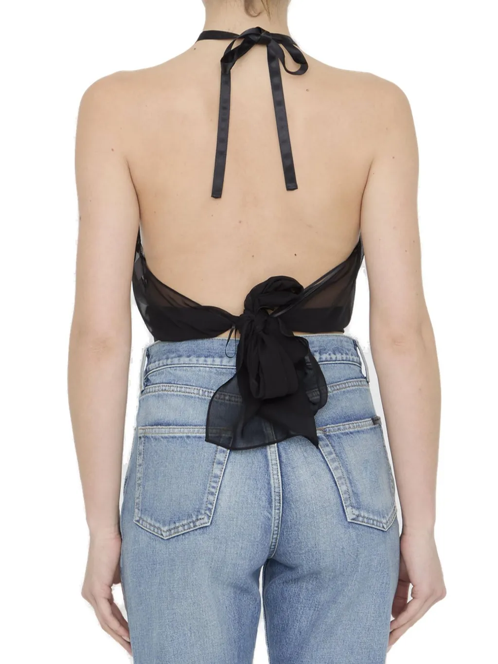 Flower Detailed Chiffon Top