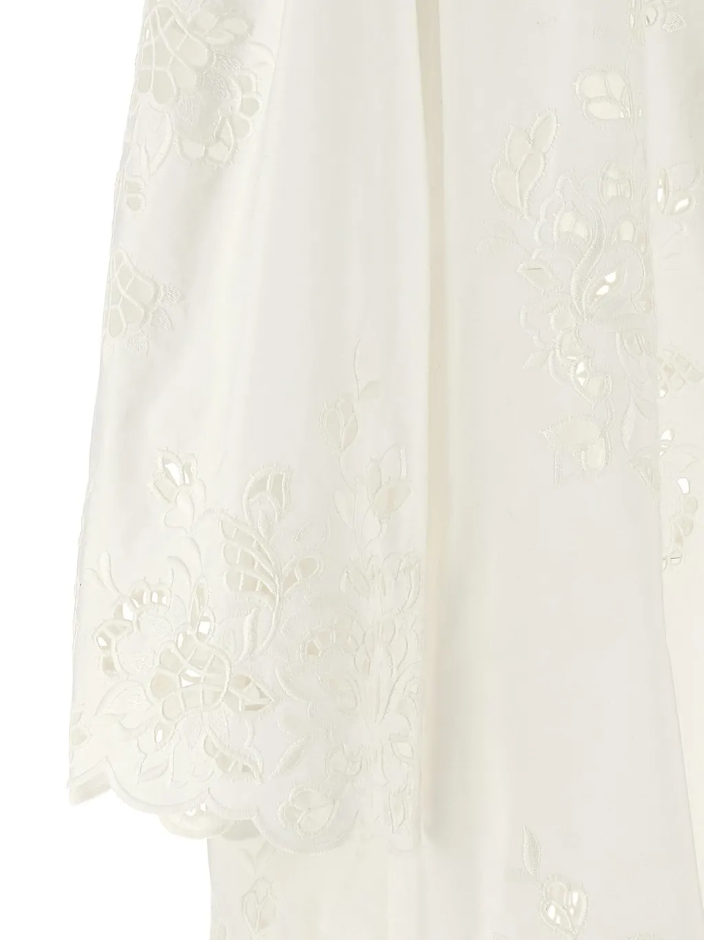 Cut-Out Embroidered Poplin Shirt Dress