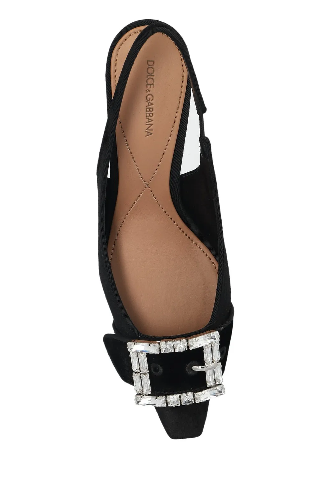 Buckle Embellished Velvet Slingbacks