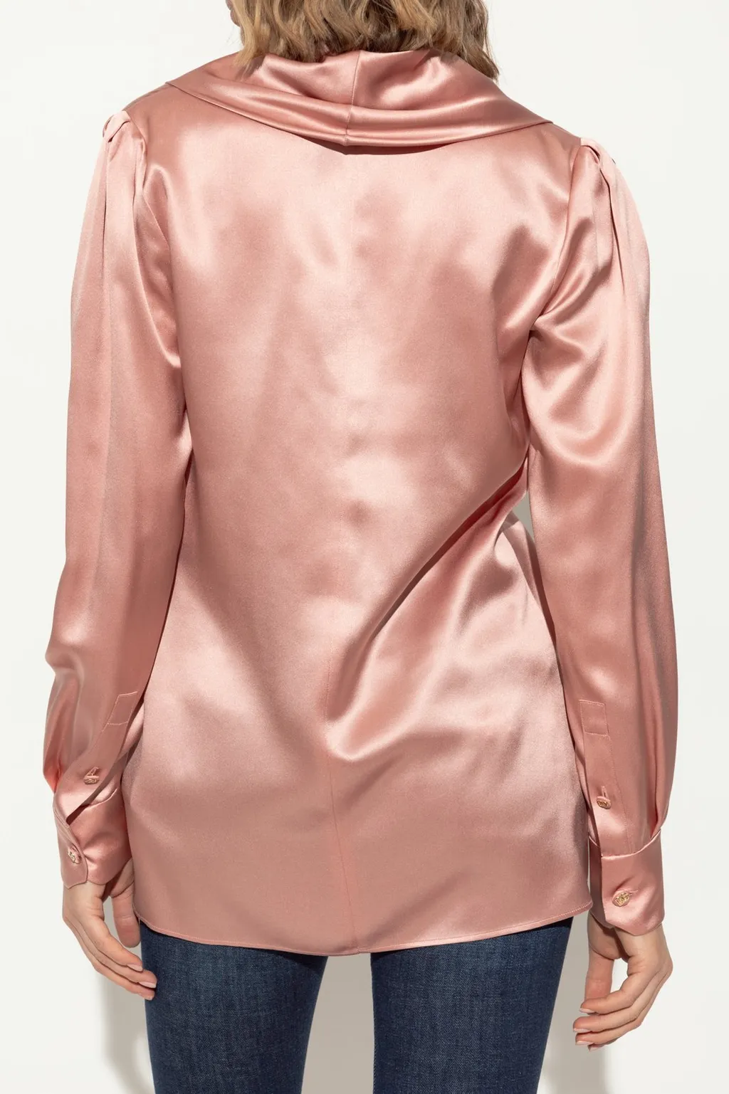 Cowl-Neck Long-Sleeved Blouse