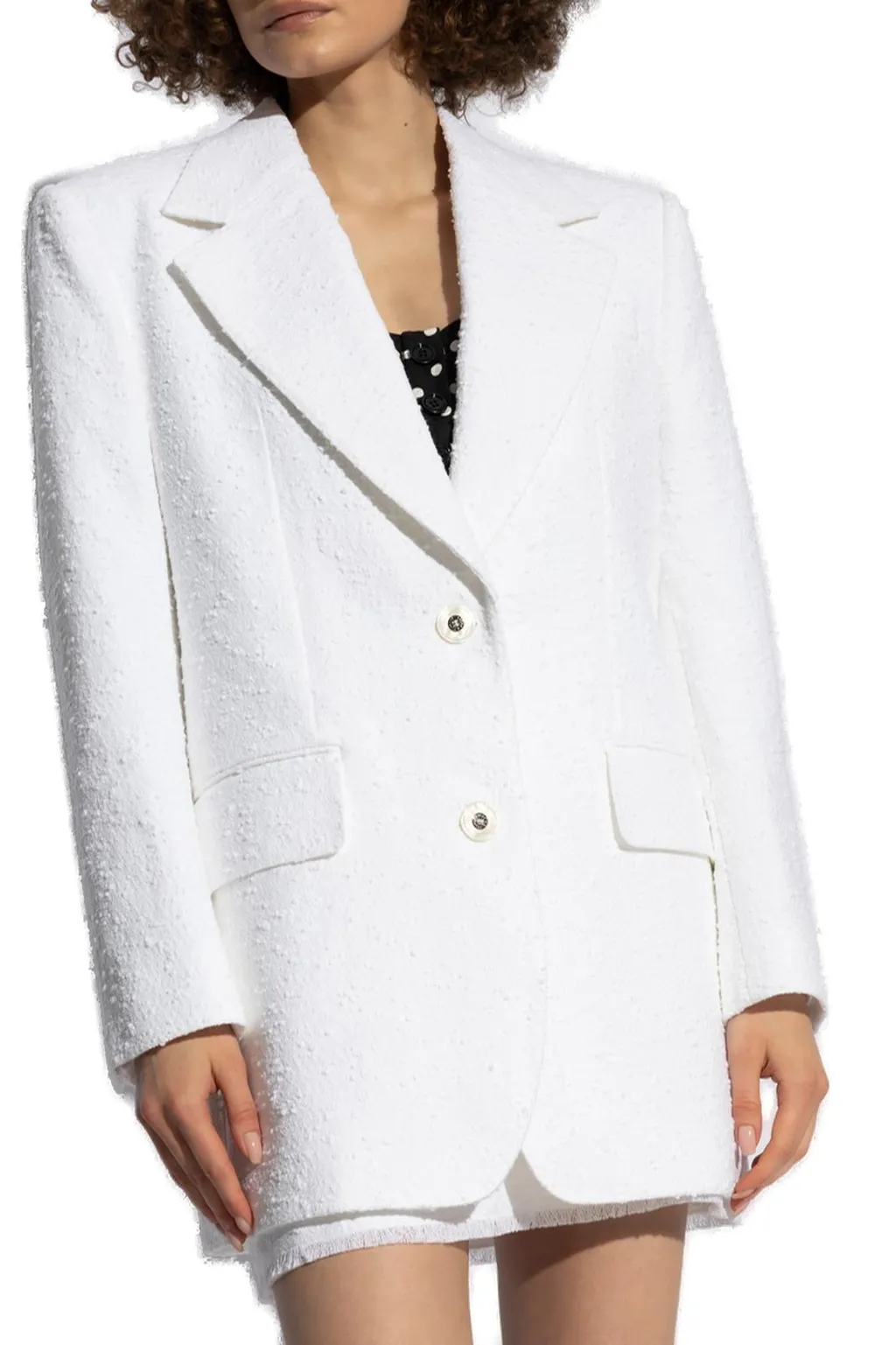 Single-Breasted Raschel Tweed Jacket