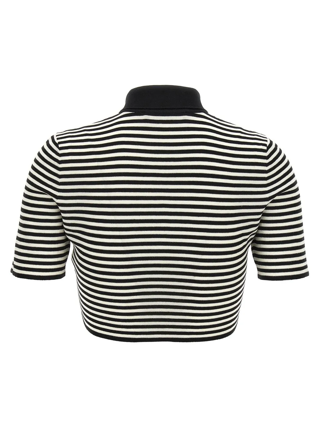 Striped Cropped Knitted Top