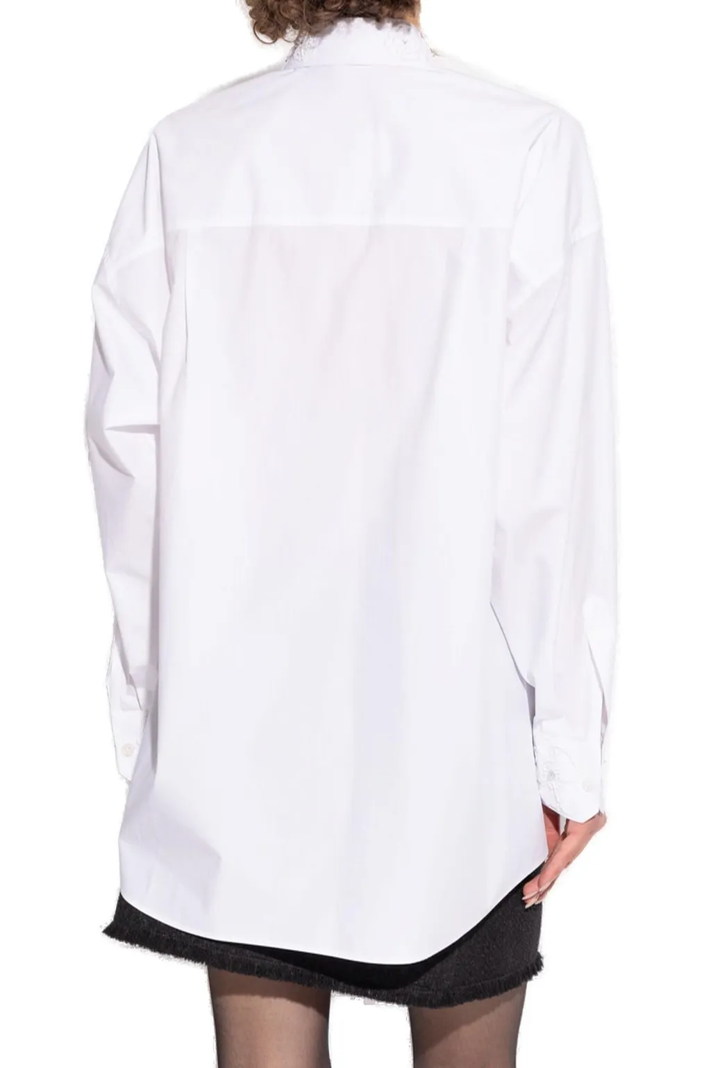 Embroidered Collar Long-Sleeved Shirt