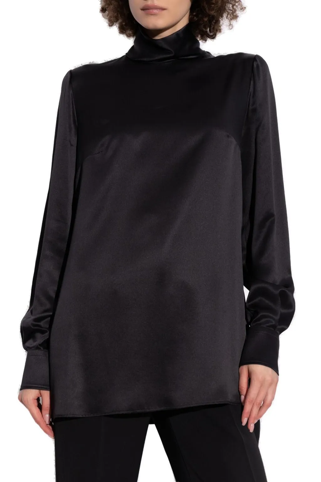High Neck Satin Blouse