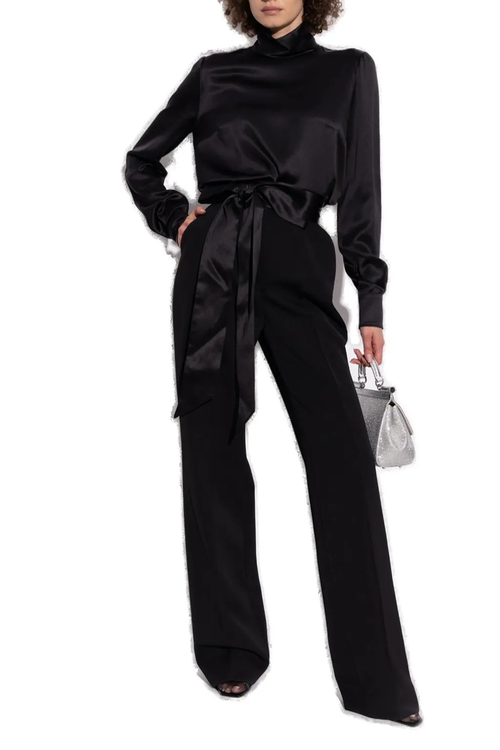 High Neck Satin Blouse