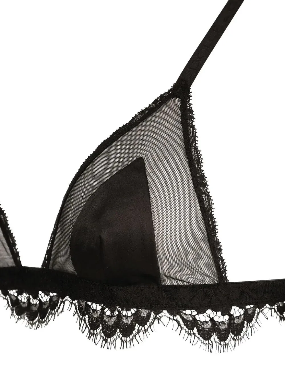 Lace-Detailed Triangle Cup Bra