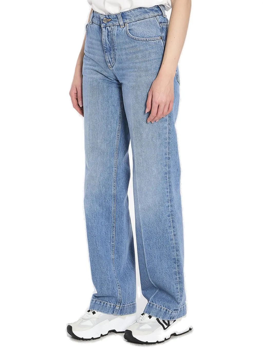 Pressed Pleat Loose Jeans