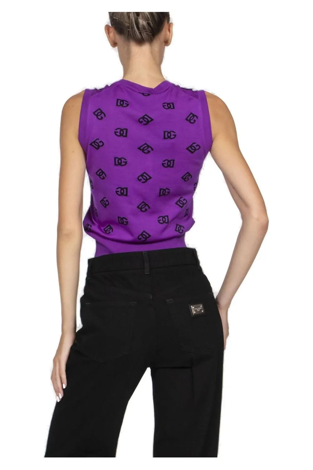 Logo Intarsia Knitted Vest