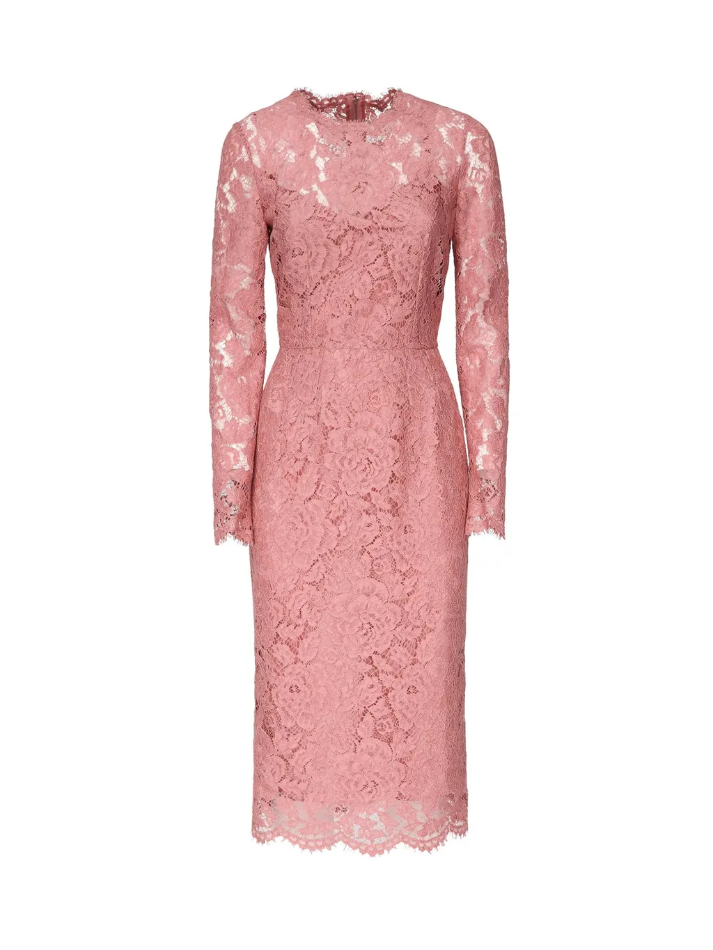 Lace Detailed Long Sleeved Midi Dress